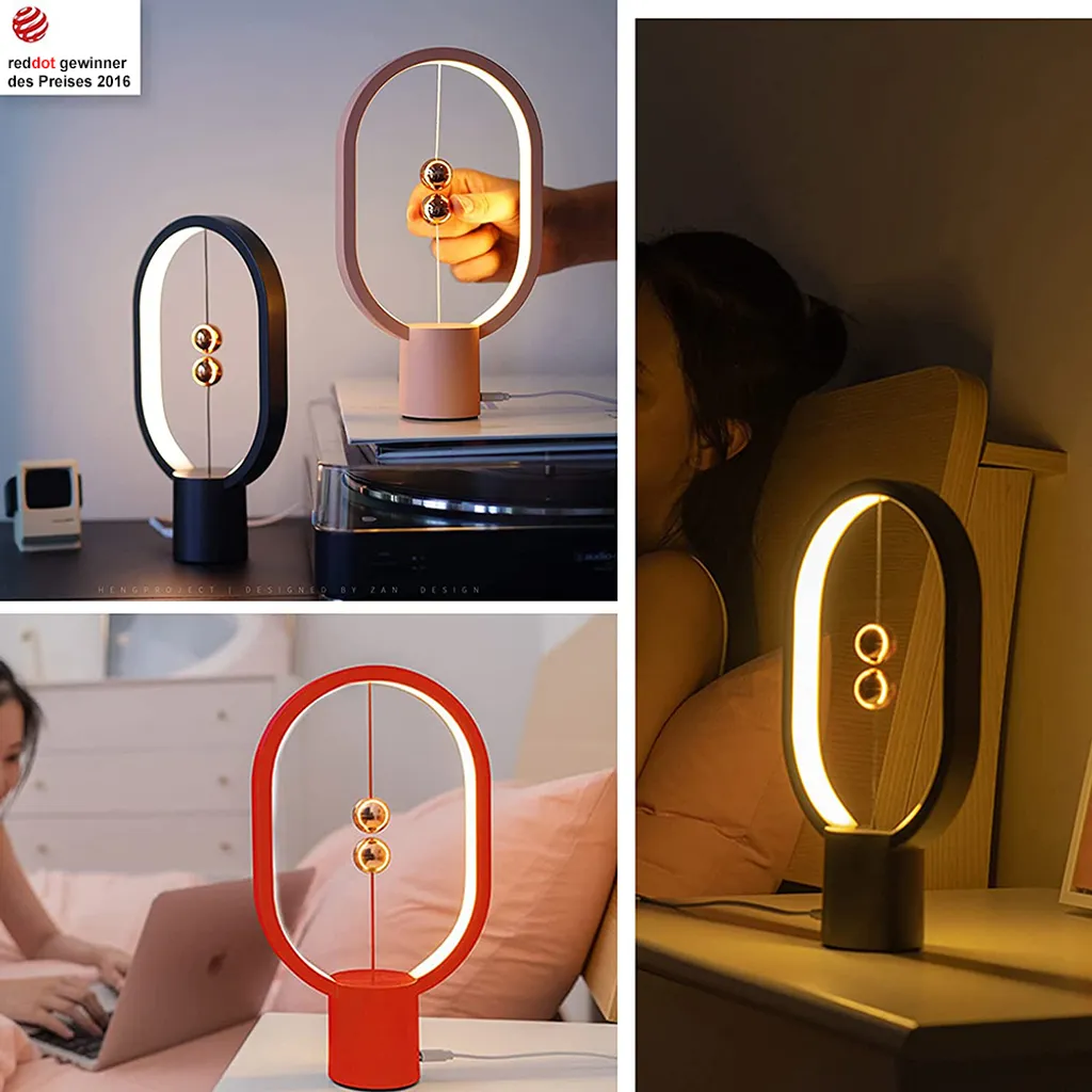 Lampe de table USB à suspension magnétique avec éclairage LED doux