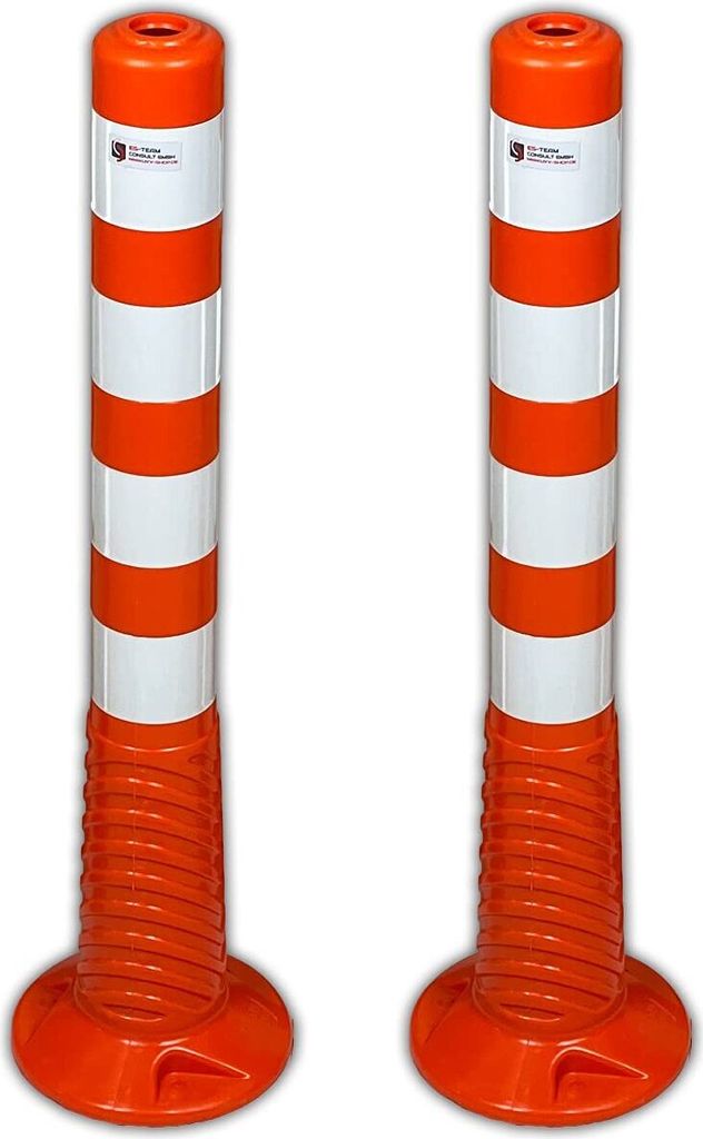Flexibler Absperrpfosten Ecoline 75cm orange mit vier Produktbild 
