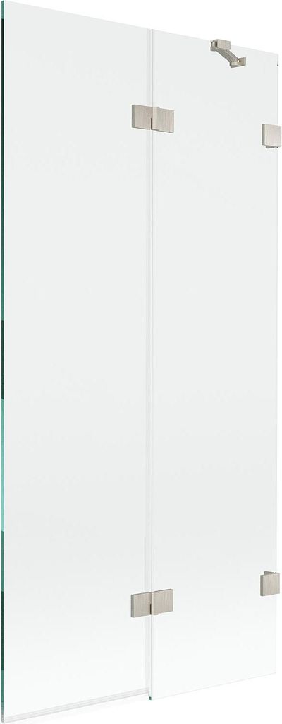 Mexen Lunar Badewannenfaltwand 2-teilig rechts 90 x 150 cm, transparent, gebürstetes Nickel - 897-090-100-97-00-P