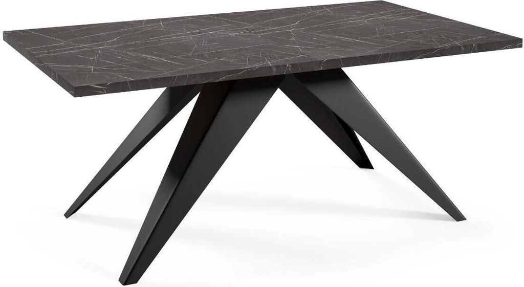 FURNLUX Esstisch Vento Schwarz 80cm / Hauptfarbe: Schwarz / Abmessungen: 80 x 76 x 240 cm