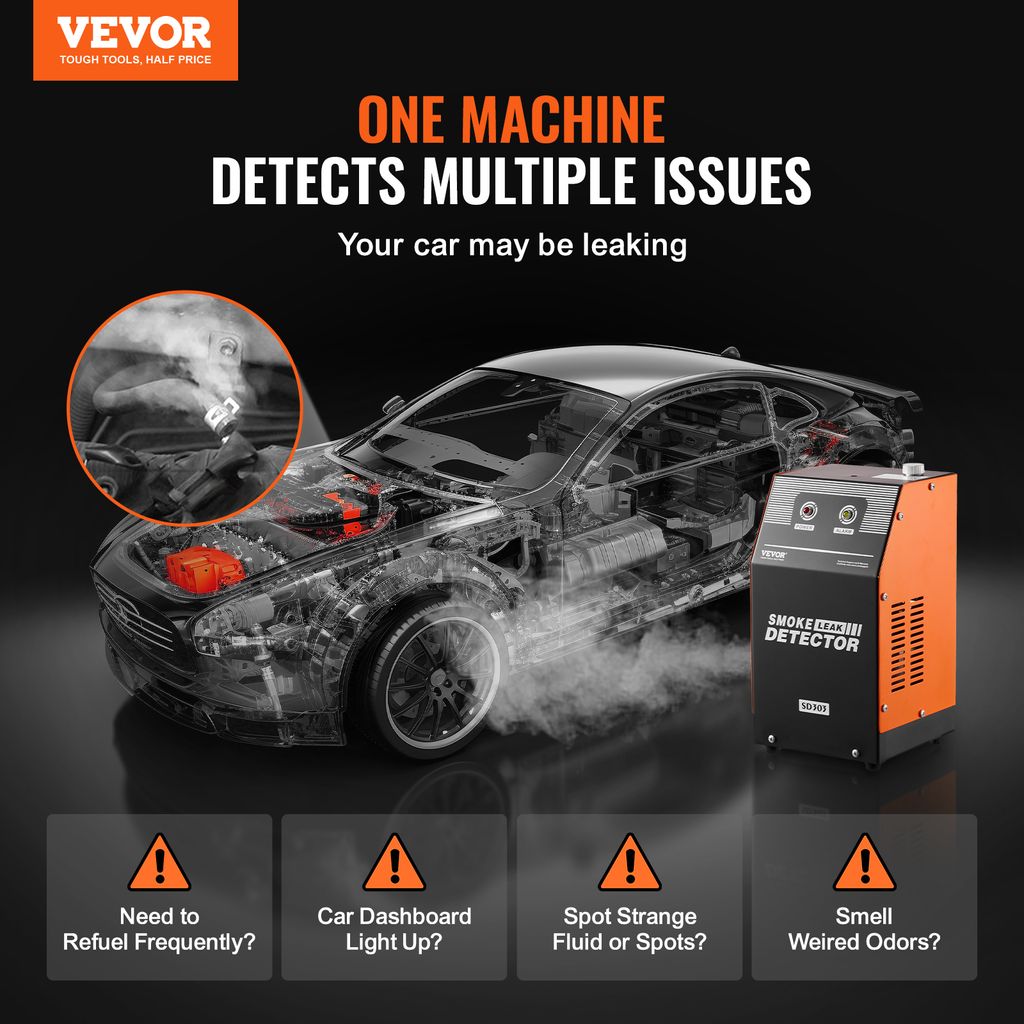 VEVOR Lecksuchgerät 8 L/min, Luft- & Rauchmodus, Produktbild 