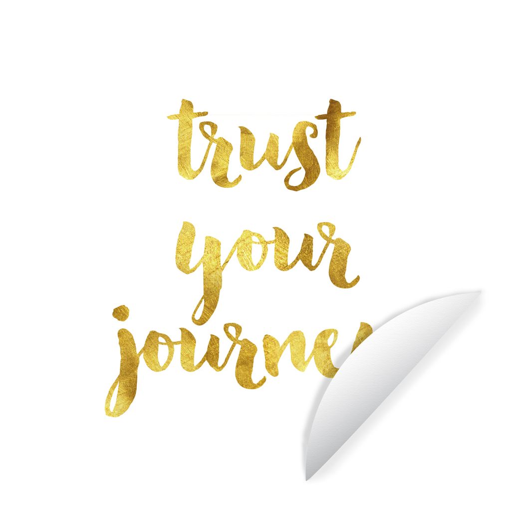 MuchoWow Runde Wandtattoo - Wandsticker Tapete Aufkleber Zitate - 'Vertraue deinem Weg' - Sprichwörter - Gold Ø 80 cm Selbstklebend und Reposit...
