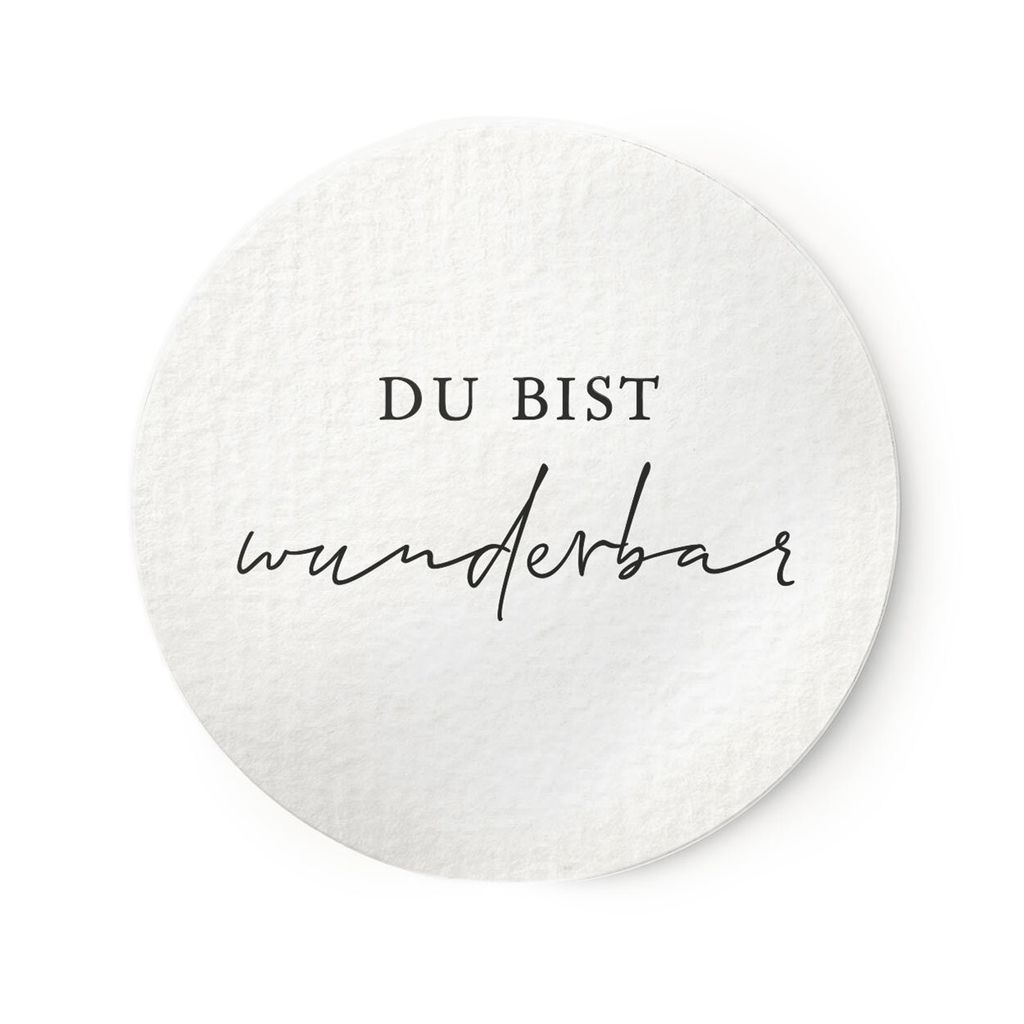 Du bist wunderbar Aufkleber im Set | 5 cm 25 Stück | Sticker für Geburtstagsgeschenke, Verpackung | Runde hochwertige Etiketten NORDEULE