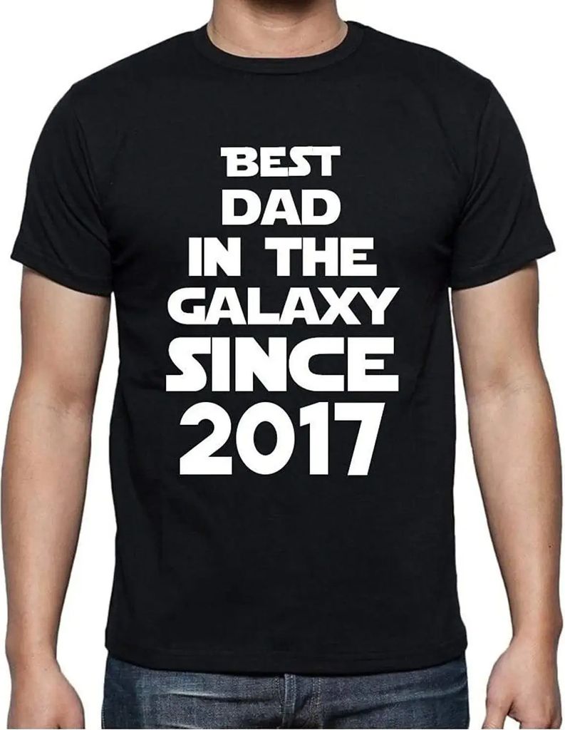 Herren Grafik T-Shirt Bester Vater in der Galaxie seit 2017 – Best Dad in the Galaxy Since 2017 – Geschenk 7. Geburtstag Jahrestag 7 Jahre Jubi...