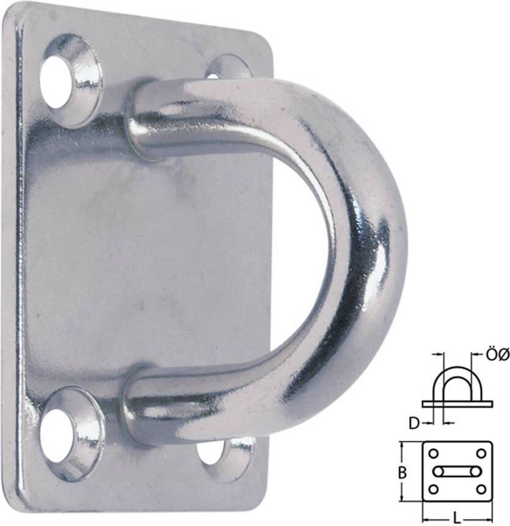 5x Augplatte Ösenplatte M8 40 x 50mm, Edelstahl, mit Auge, rostfrei, viele Anwendungsmöglichkeiten