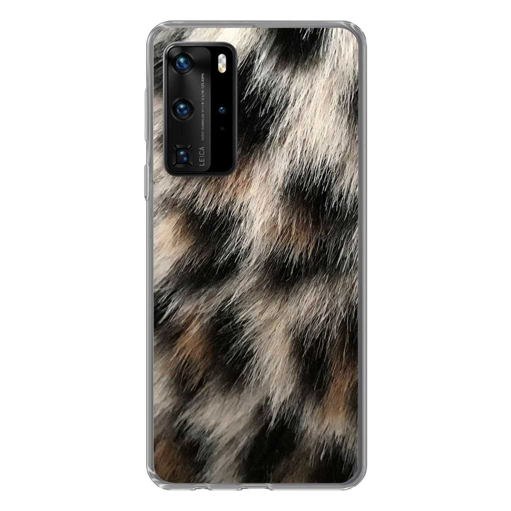 MuchoWow Handyhülle Schutzhülle Hülle für Huawei P40 Pro Nahaufnahme Pantherdruck Silikon Softcase Handy Hülle - Schutz