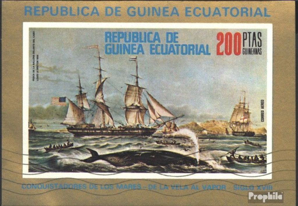 Briefmarken Äquatorialguinea 1976 Mi Block249 (kompl.Ausg.) mit Wellenstempel gestempelt Schiffe
