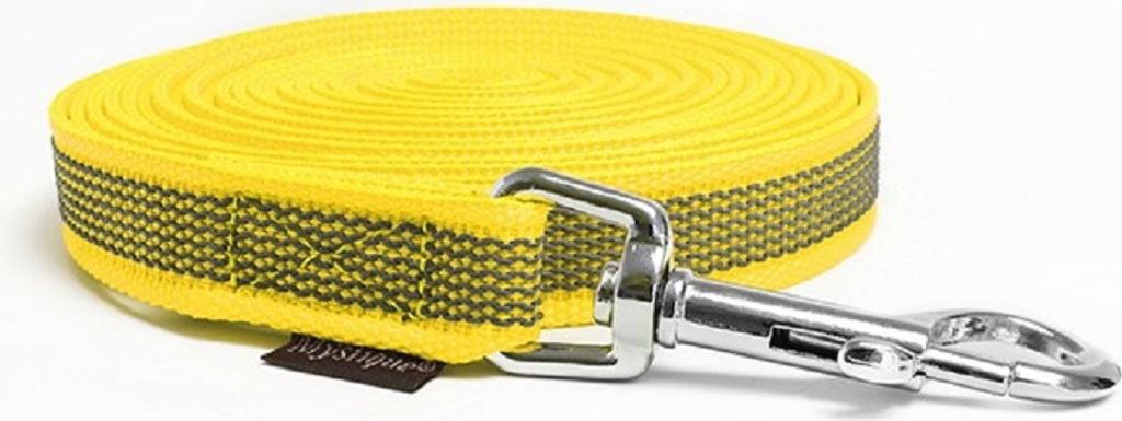 Mystique Gummierte Schleppleine 20mm mit Handschlaufe Standard Karabiner gelb 7,5m