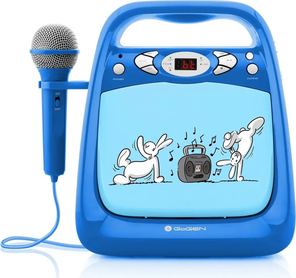 Lecteur CD Karaoké GoGEN Bob et Bobek Bleu pour Enfant - Modèle KARAO