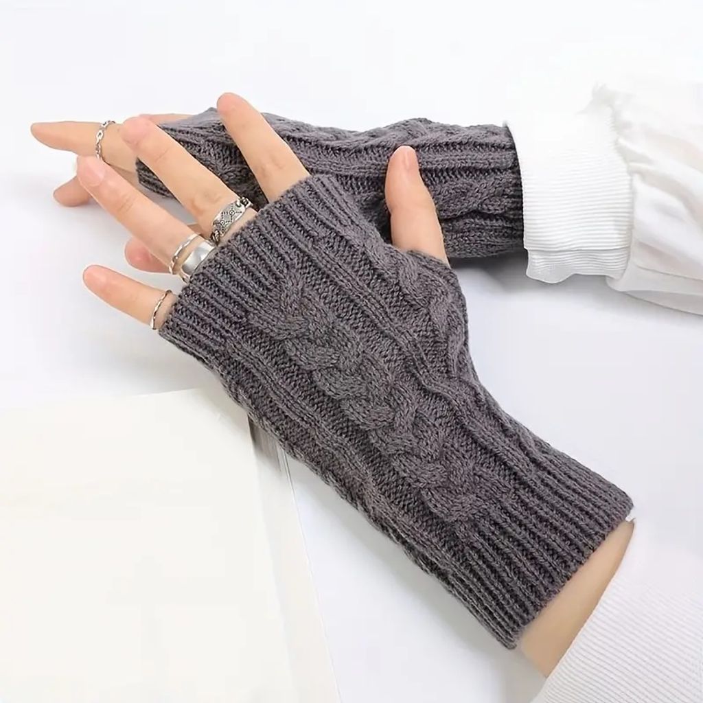 Punk Fingerlose Handschuhe Mit Zerrissen-Look – Grau, Einheitsgröße Für Halloween & Gothic-Outfits