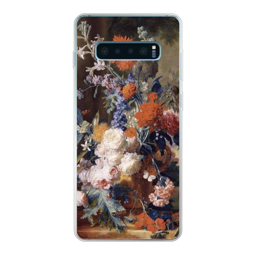 MuchoWow Handyhülle Schutzhülle Hülle für Samsung Galaxy S10 Plus Stilleben mit Blumen - Malerei - Alte Meister Silikon Softcase Handy Hülle...