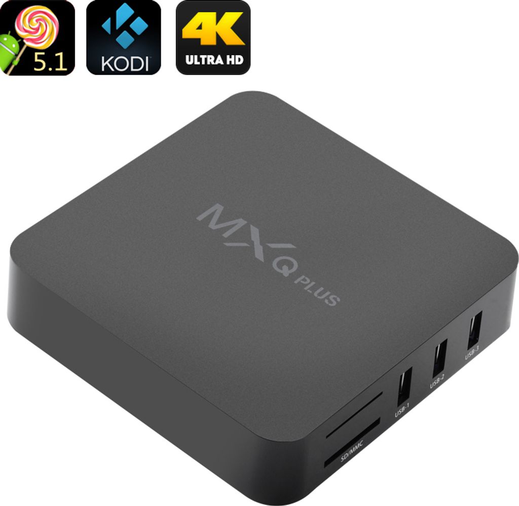 TV-Box MXQ Plus mit Android 5.1, 4K-Dekodierung, Kodi und Quad Core CPU, 8 GB Speicher
