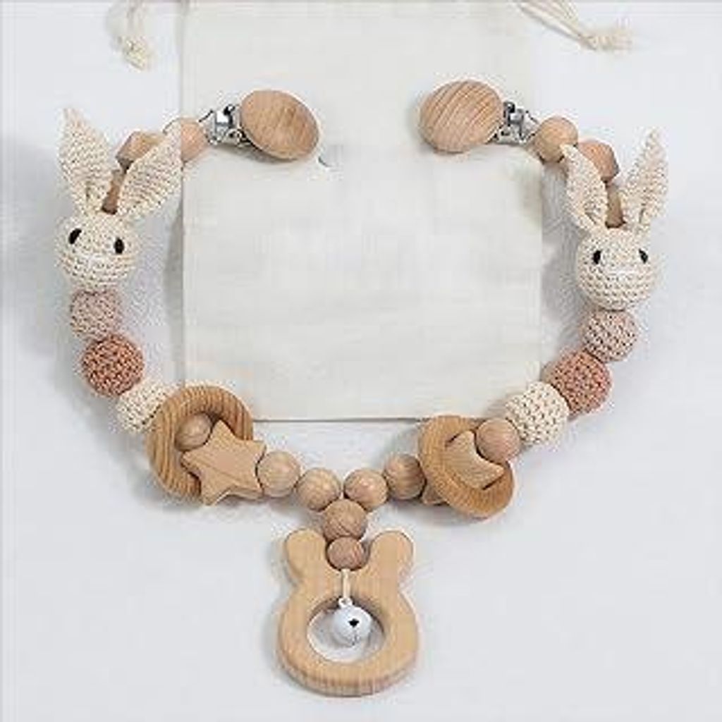 Kinderwagen aus Holz Baby Mobiles Kinderwagen Kette für Babys, Kinderwagen Anhänger, Kinderwagenkette Kinderwagen Zubehör Babys Spielzeug für J...