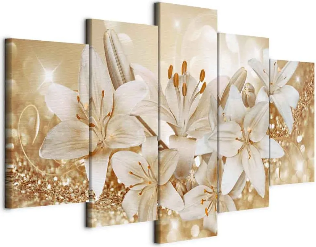 Quadro Fiori Oro 100x50 TNT | Offerta Arredo Casa Bouquet d'oro