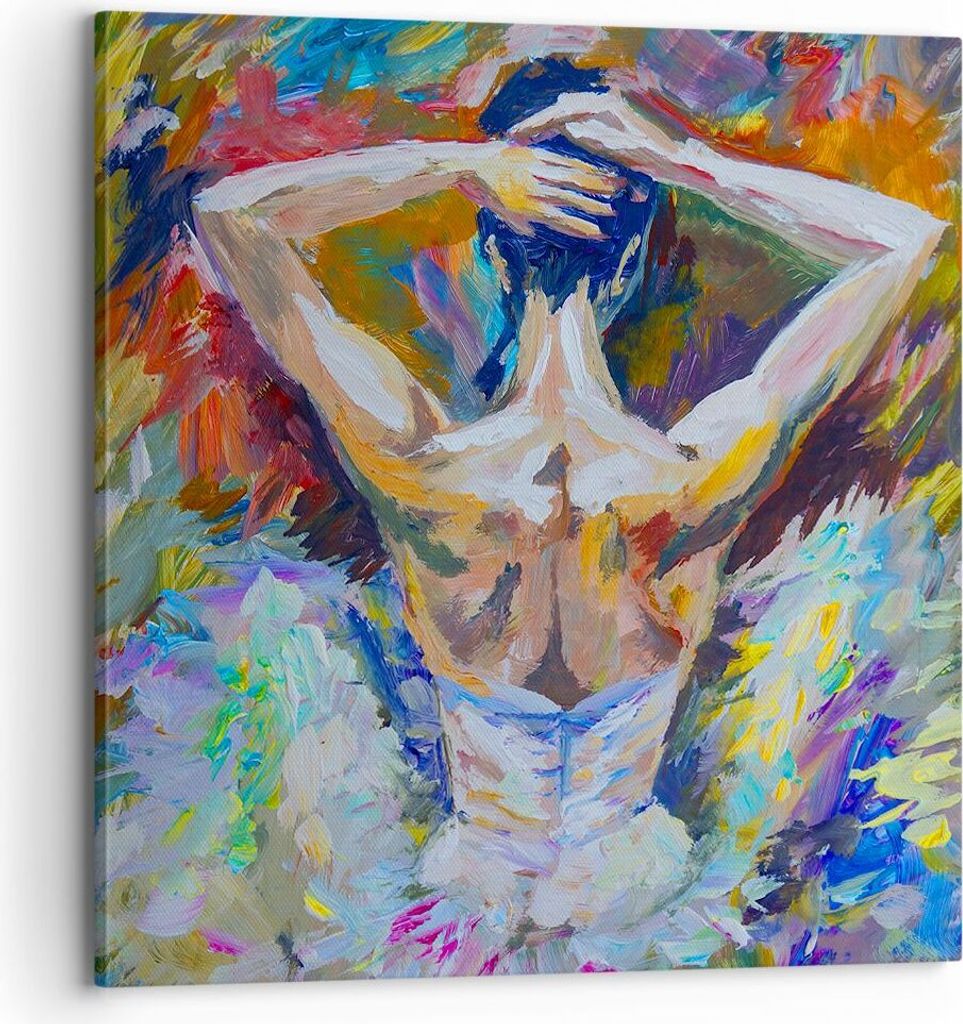Bild auf Leinwand - Leinwandbild - Balletttänzer tanzen - 70x70cm - Wand Bild - Wanddeko - Leinwanddruck - Bilder - Kunstdruck - Wanddekoration - ...