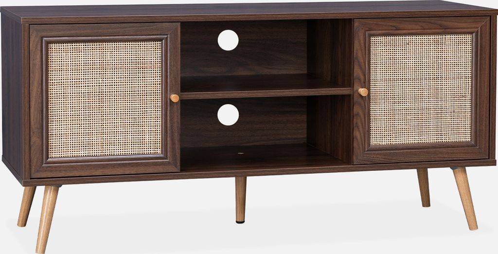 sweeek - TV-Möbel mit Rattangeflecht 120 x 39 x 56,5 cm - Produktbild 3