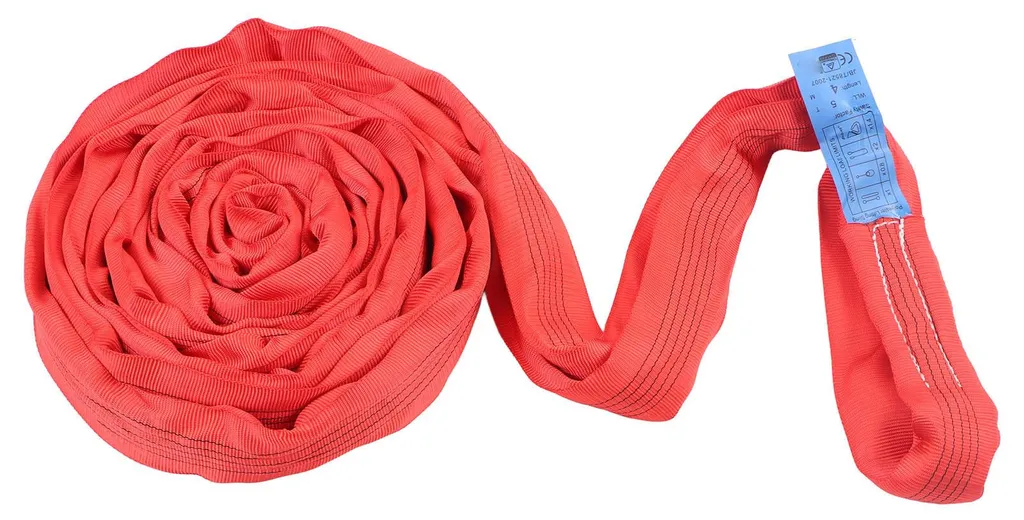 Sangle de levage 5T 4m rouge ultra résistante avec double boucle d’œillets - 3
