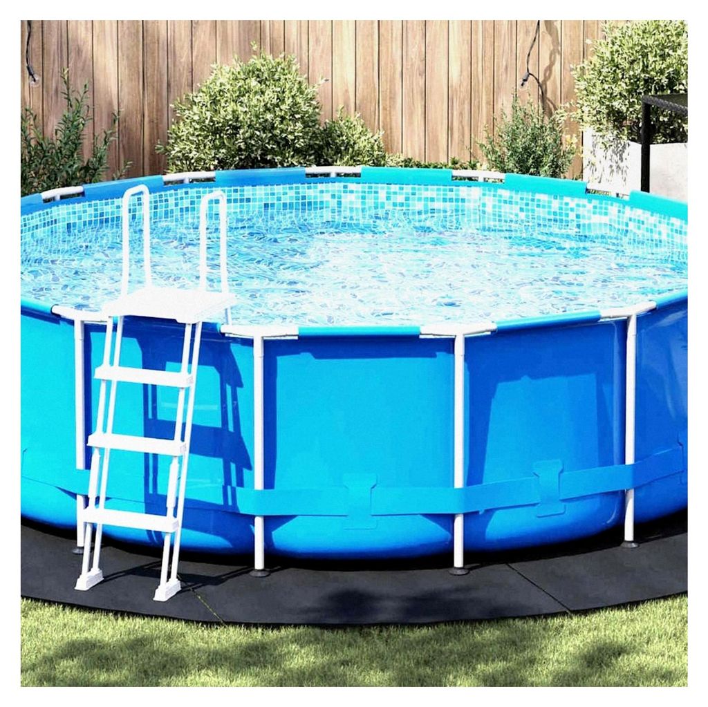 Bodenfolie für Pools Schwarz Ø 458 x 0,1 cm Vliesstoff Poolabdeckung zur Erwärmung des Poolwassers