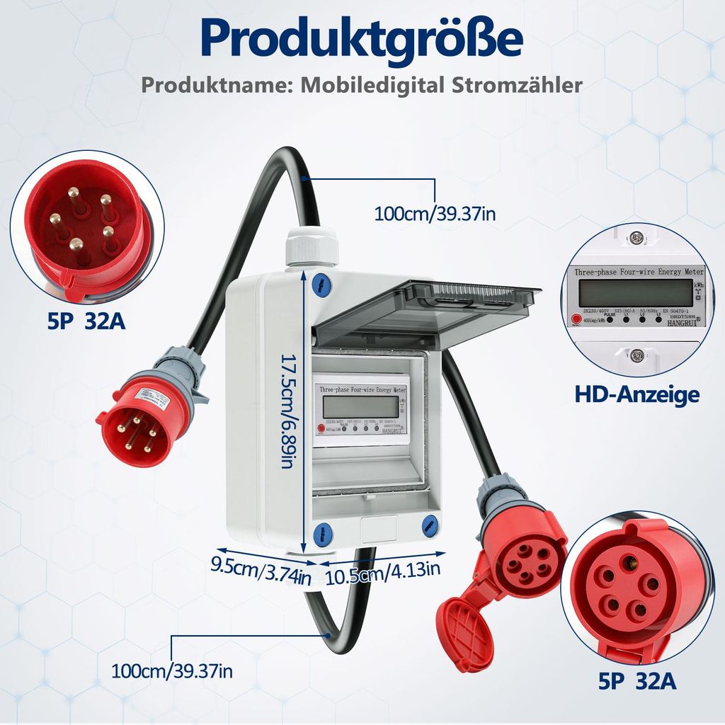 Digitální elektroměr pro měření spotřeby energie, určený Obrázek produktu 
