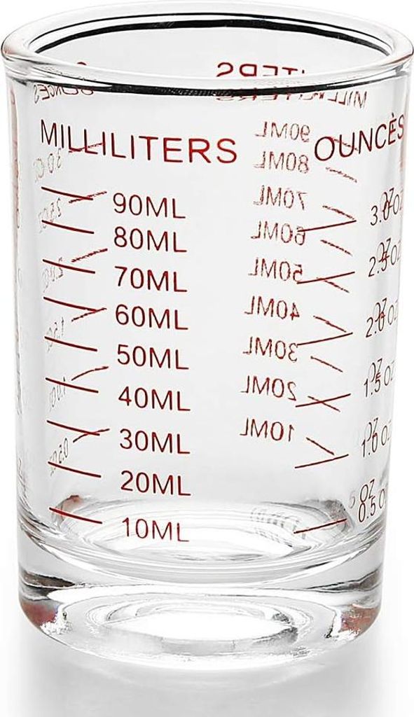 Messbecher Shotglas mit Skala, Messbecher klein 90ml Espresso Schnapsgl?ser Cocktail Shot Glas fš¹r Flš¹ssigkeiten/TrockenstoffeSchnapsgl?sert ...