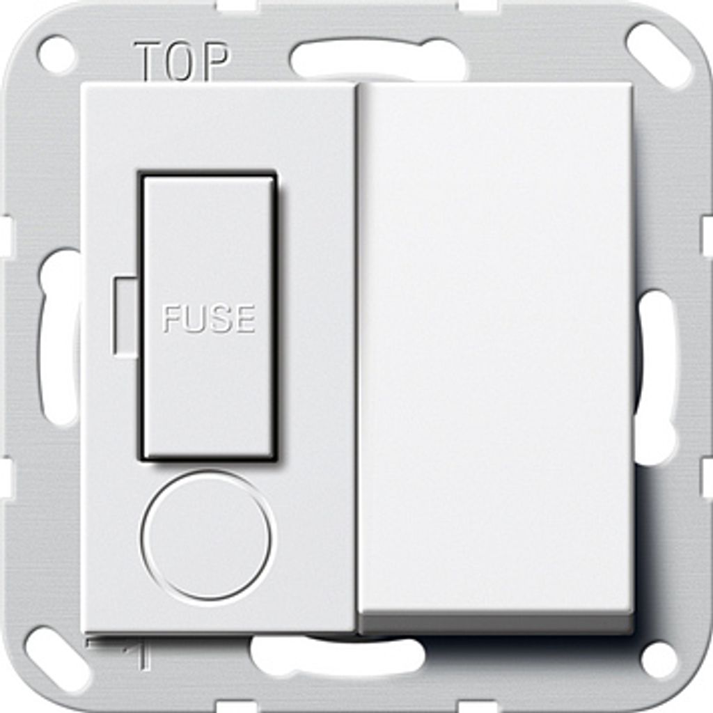 Gira 278503 Fused outlet 13A schaltbar System 55 Reinweiß