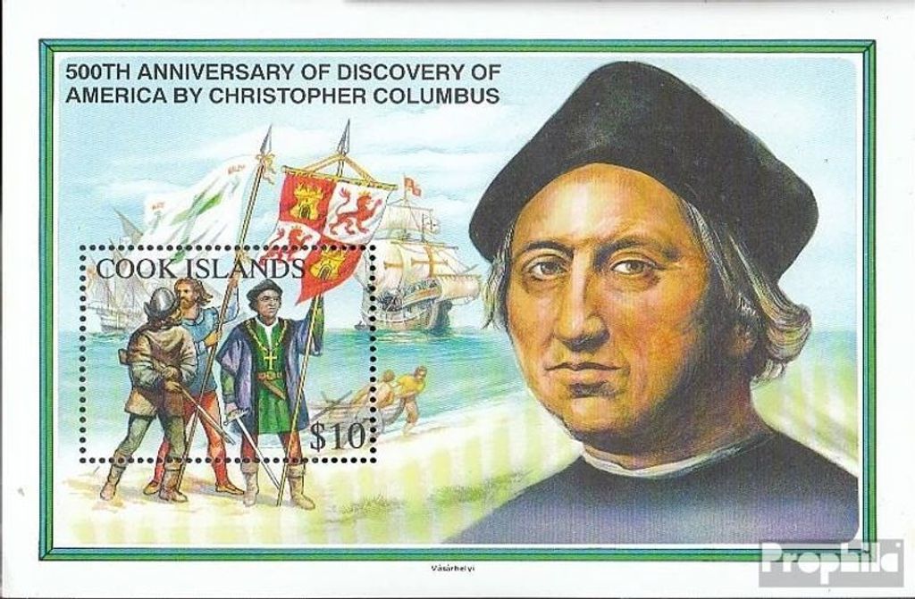 Briefmarken Cookinseln 1992 Mi Block205 (kompl.Ausg.) postfrisch Entdeckung Amerikas
