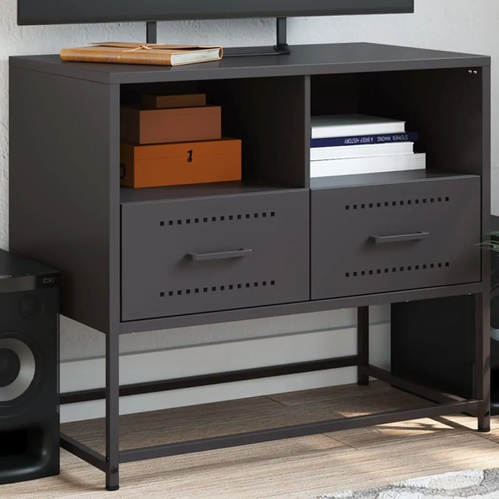 Maison Exclusive Mobile porta TV Nero in Acciaio 68x39x60,5 cm