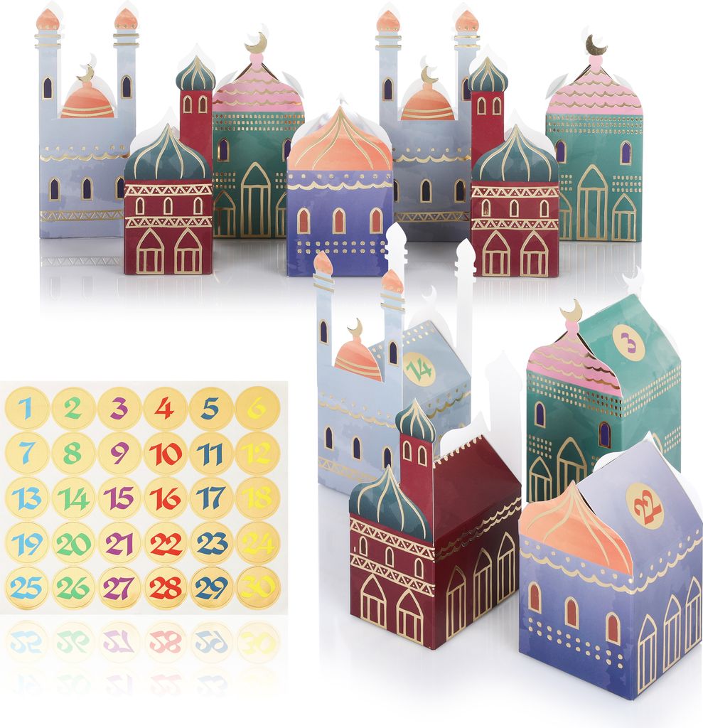 CraftWerk Ramadan Kalender Boxen - 30 Bunte Häuser zum Produktbild 