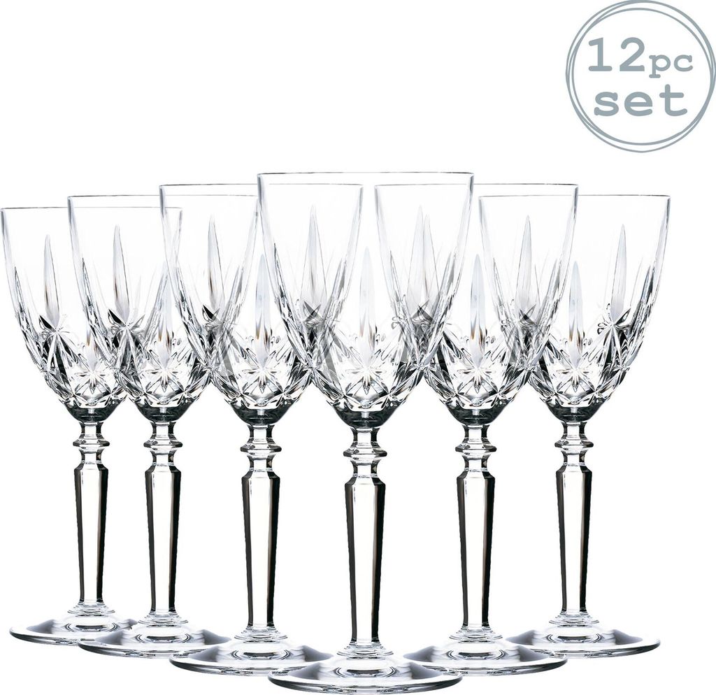RCR Kristall Orchestra Cut Glass Weingläser Kelche Set - 290ml - Packung mit 12