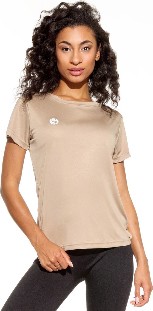 Stark Soul Leichtes Damen Sport T-Shirt "Light Breeze" – Atmungsaktiv, Schnelltrocknend, Elastisch – Greige - Gr: L