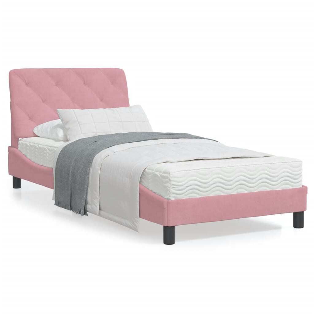 Maison Exclusive - Bettgestell mit LED ohne Matratze Rosa 80x200 cm Samt