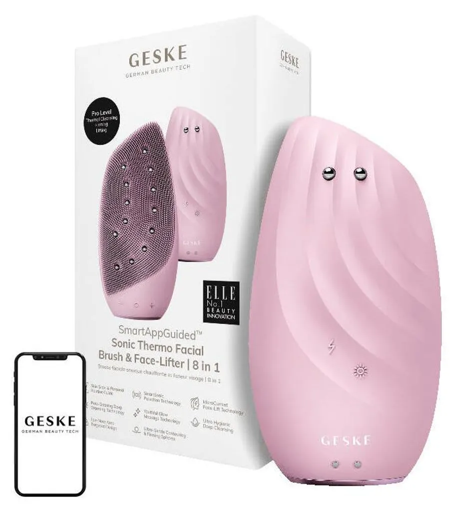 Spazzola Viso Geske 8W1 Rosa 8-in-1: Tecnologia Tedesca Originale