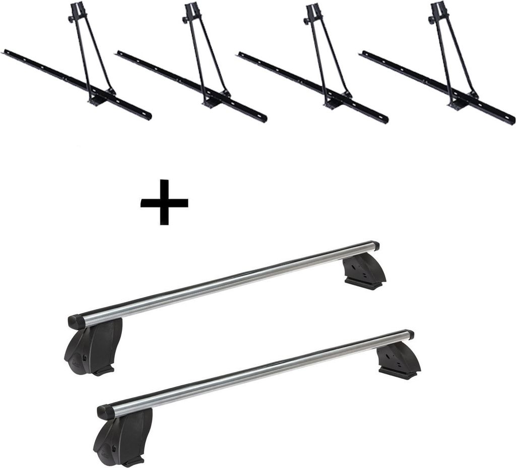 4x Fahrradträger ORION + Dachträger K1 PRO Aluminium kompatibel mit für Fiat Multipla I (5Türer) 98-03