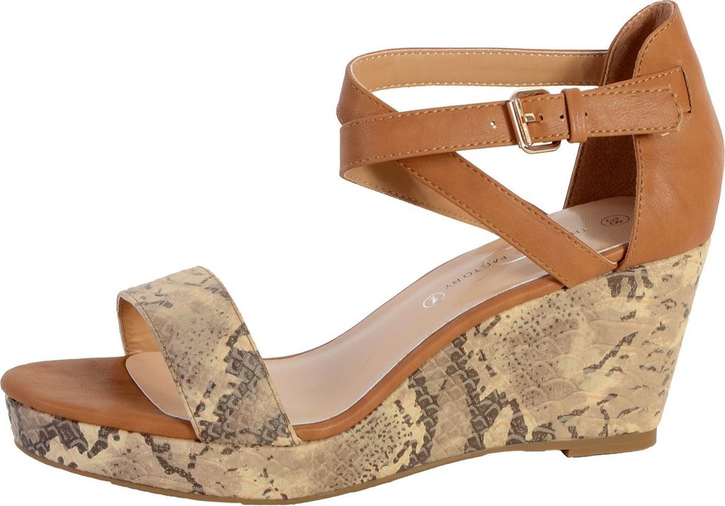 Sandalen mit Keilabsatz Schlange