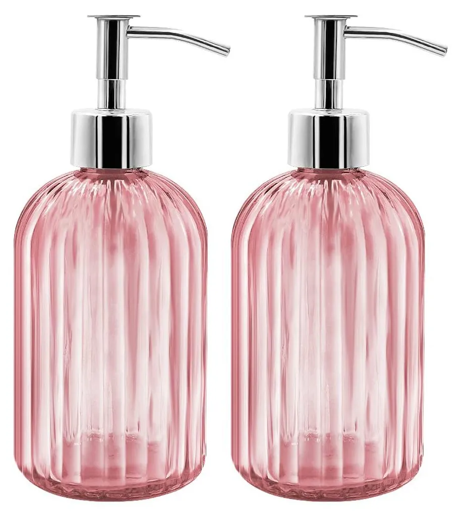 Pousse-mousse en verre rose pour cuisine et salle de bain - Set de 2