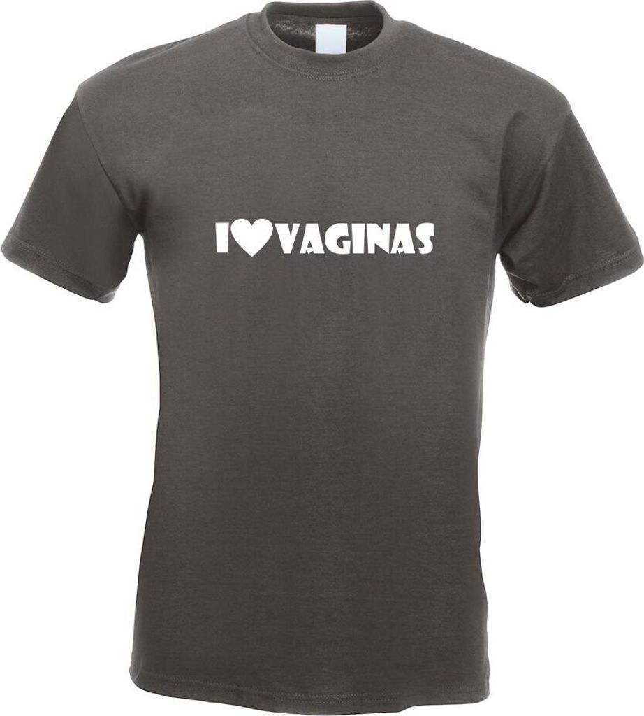 Kiwistar - T-Shirt - Graphit - I Love Vaginas Motiv Bedruckt Funshirt Design Print - mit Motiv Bedruckt - Funshirt Design - Sport - Freizeit - Herr...