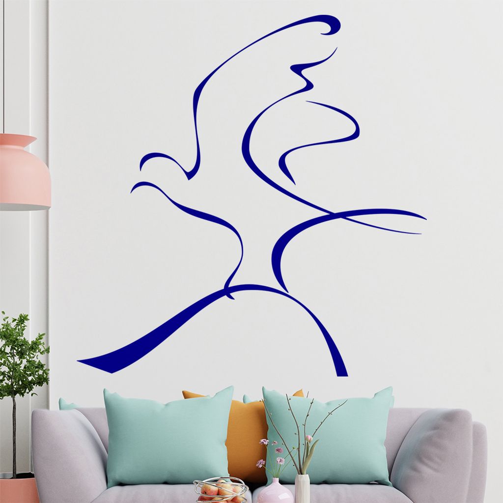 Taube Linien Wandtattoo in 6 Größen - Wandaufkleber Wall Sticker - Dekoration, Küche, Wohnzimmer, Schlafzimmer, Badezimmer