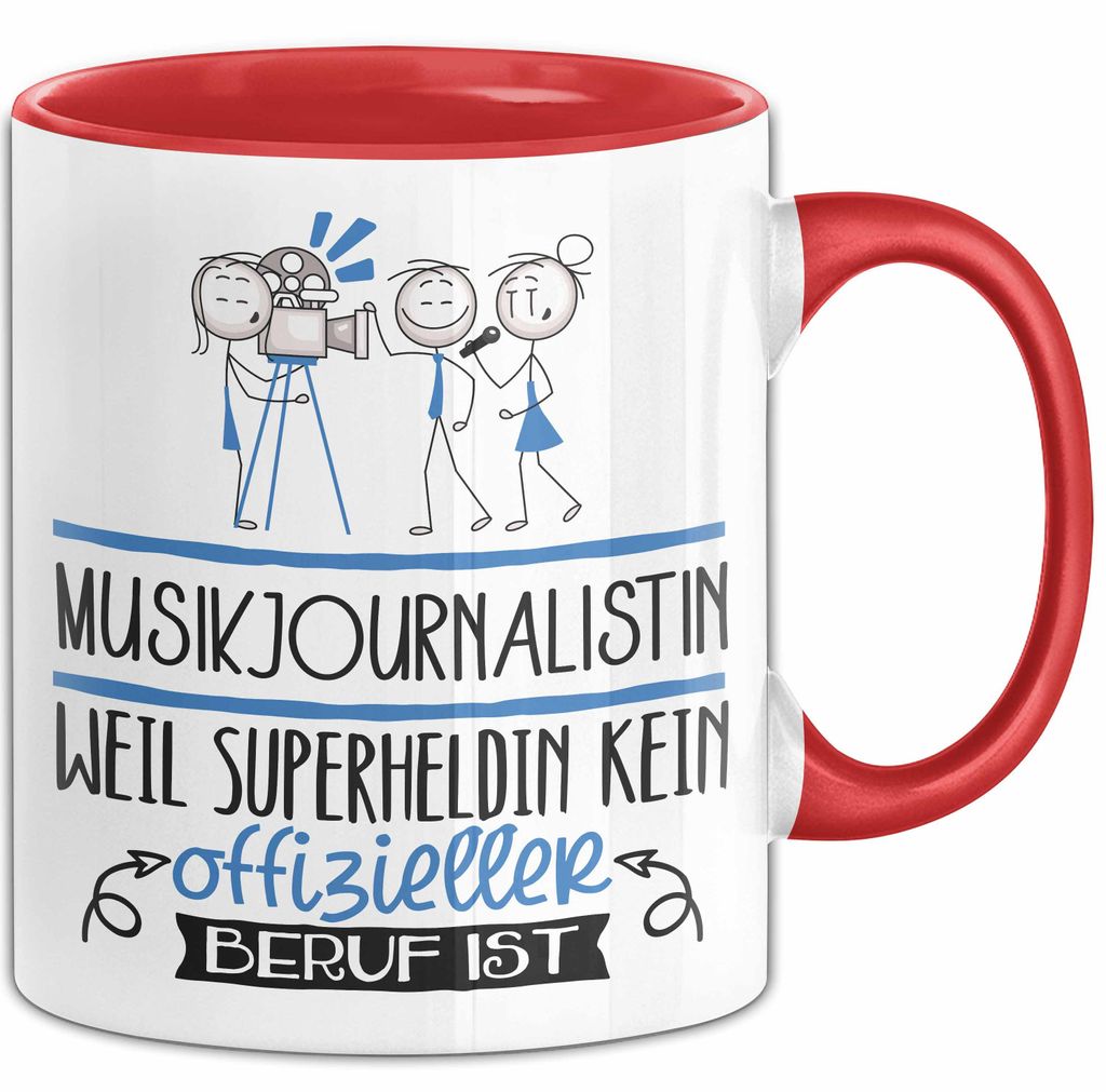 Musikjournalistin Geschenk Tasse Lustiger Spruch Musikjournalistin Weil Superheldin Kein Offizieller Beruf Ist Geschenkidee (Rot)