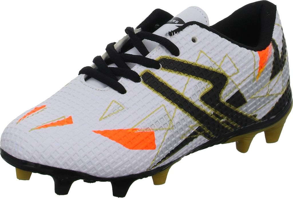 Sneakers Kinder-Fußballschuh Weiß-Schwarz-Orange, Farbe:weiß, EU Größe:40