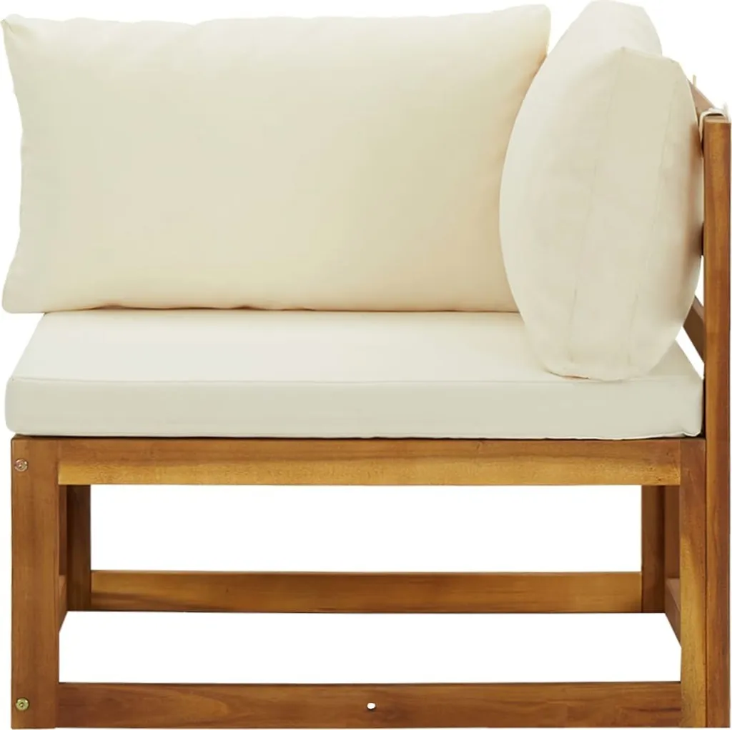 Canapé d'angle blanc crème avec coussins, ensemble modulable de luxe