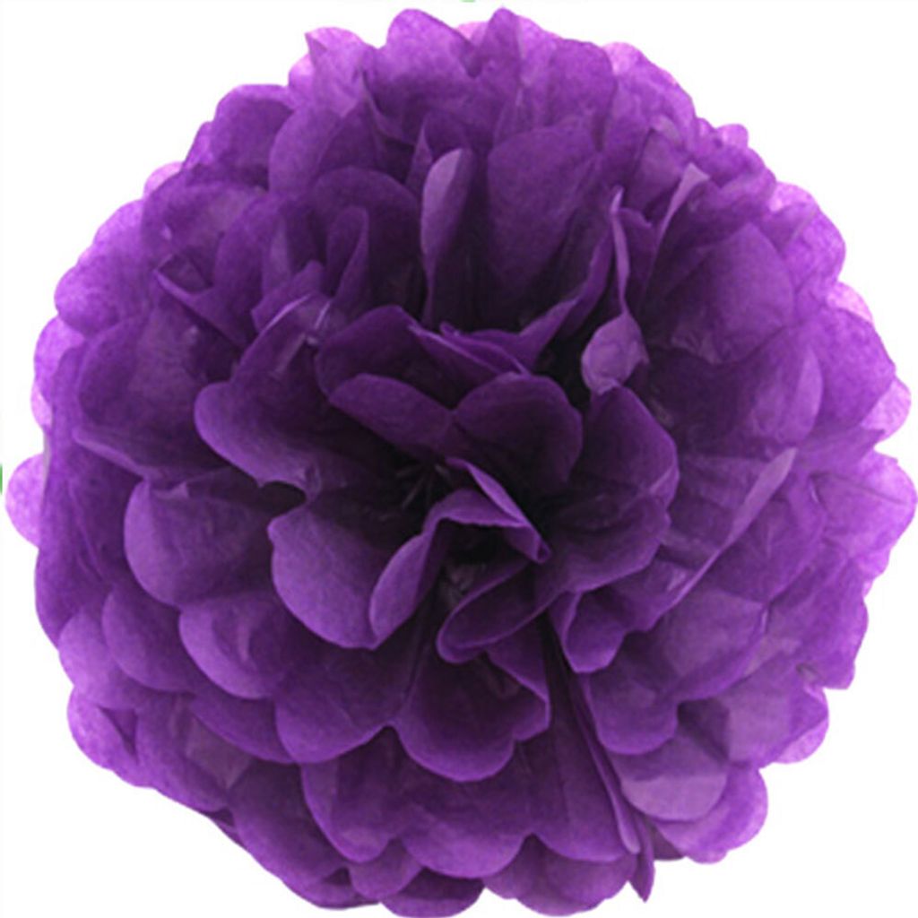 10 Papier Pompons 12cm Set, Farbauswahl:helltürkis / aqua 314