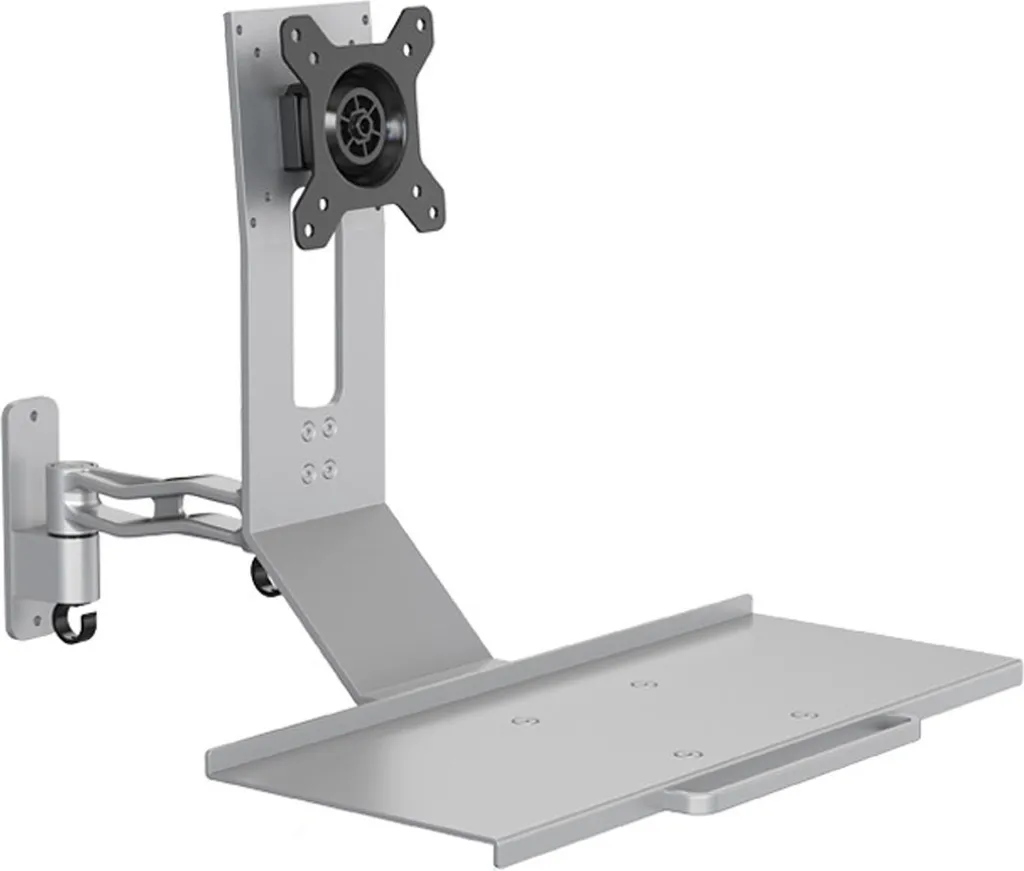 Support écran réglable hauteur et angle avec repose-clavier en alu - 3