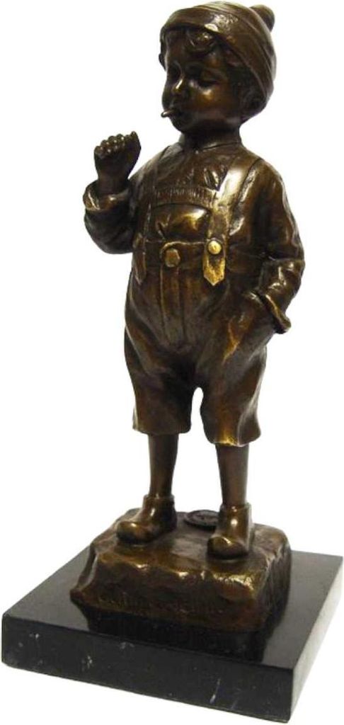 Bronzeskulptur Bronzefigur Junge Kind Stehend Antik-Stil
