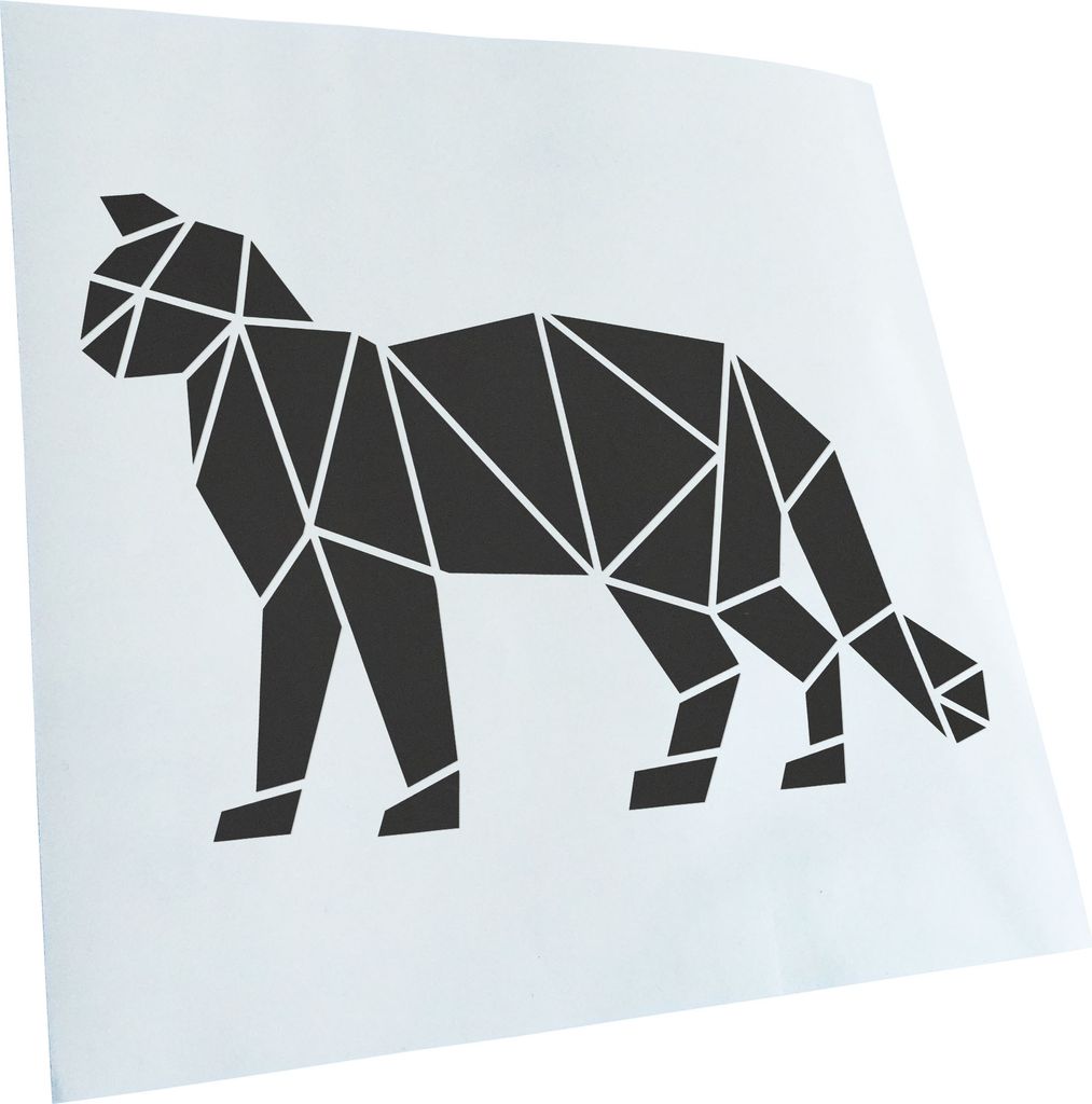 Kiwistar - Autoaufkleber - Papierfalten Katze - Dunkelgrau - 50x34cm - Aufkleber für Auto, Laptop, Fahrrad, LKW, Motorrad mehrfarbig JDM Decal Racing