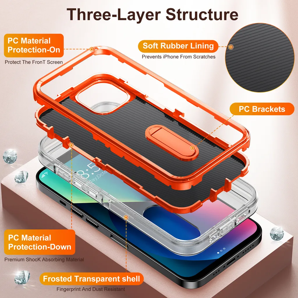 CANSHN Cover Opaca per iPhone 13 Pro(6,1 Pollici), Custodia Traslucida Opaca Protettiva Sottile Antiurto - Verde Scuro