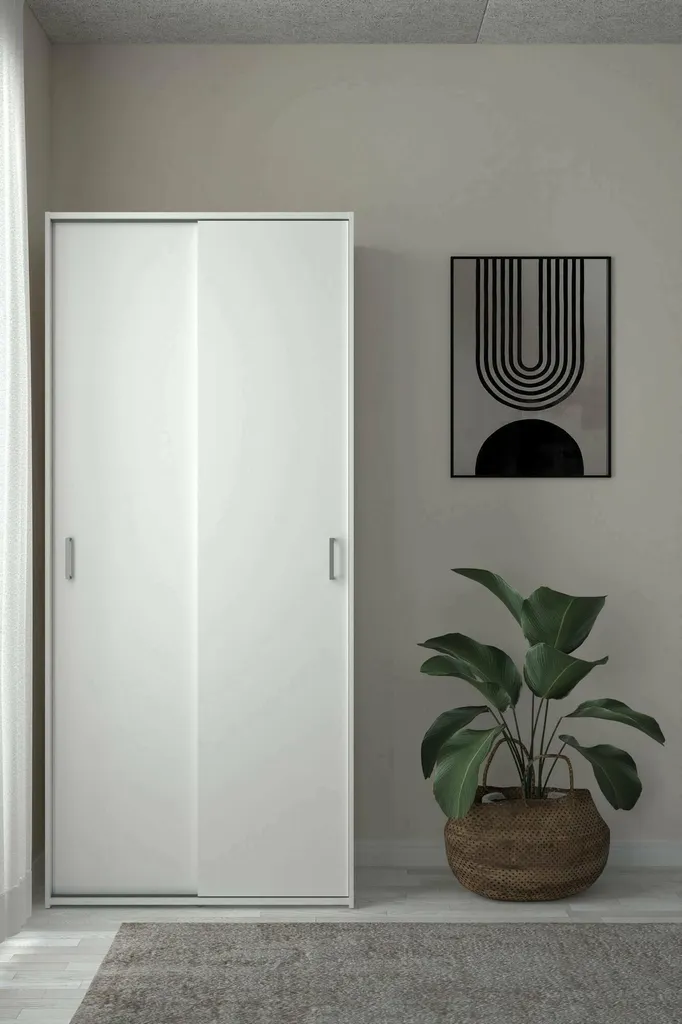 Armoire dressing 2 portes blanche Cindy pour optimiser le rangement