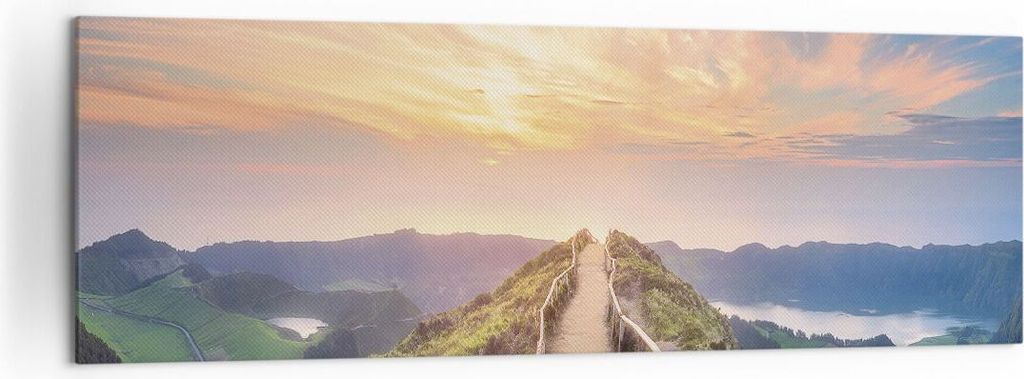 Bild auf Leinwand - Leinwandbild - Einteilig - Trail Berg Azoren - 160x50cm - Wand Bild - Wanddeko - Wandbilder - Leinwanddruck - Bilder - Wanddeko...