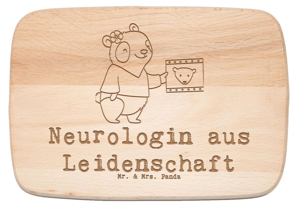 Mr. & Mrs. Panda Frühstücksbrettchen Neurologin Leidenschaft - Transparent - Geschenk, Witzig, Firma, Mediziner, Medizinstudium, Holzbrett, Beruf...