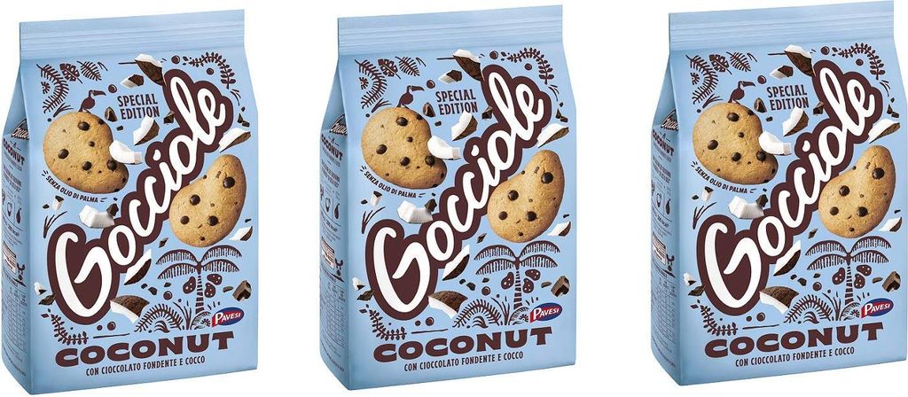3x Barilla Pavesi Gocciole Coconut Shortbread-Kekse mit Produktbild 
