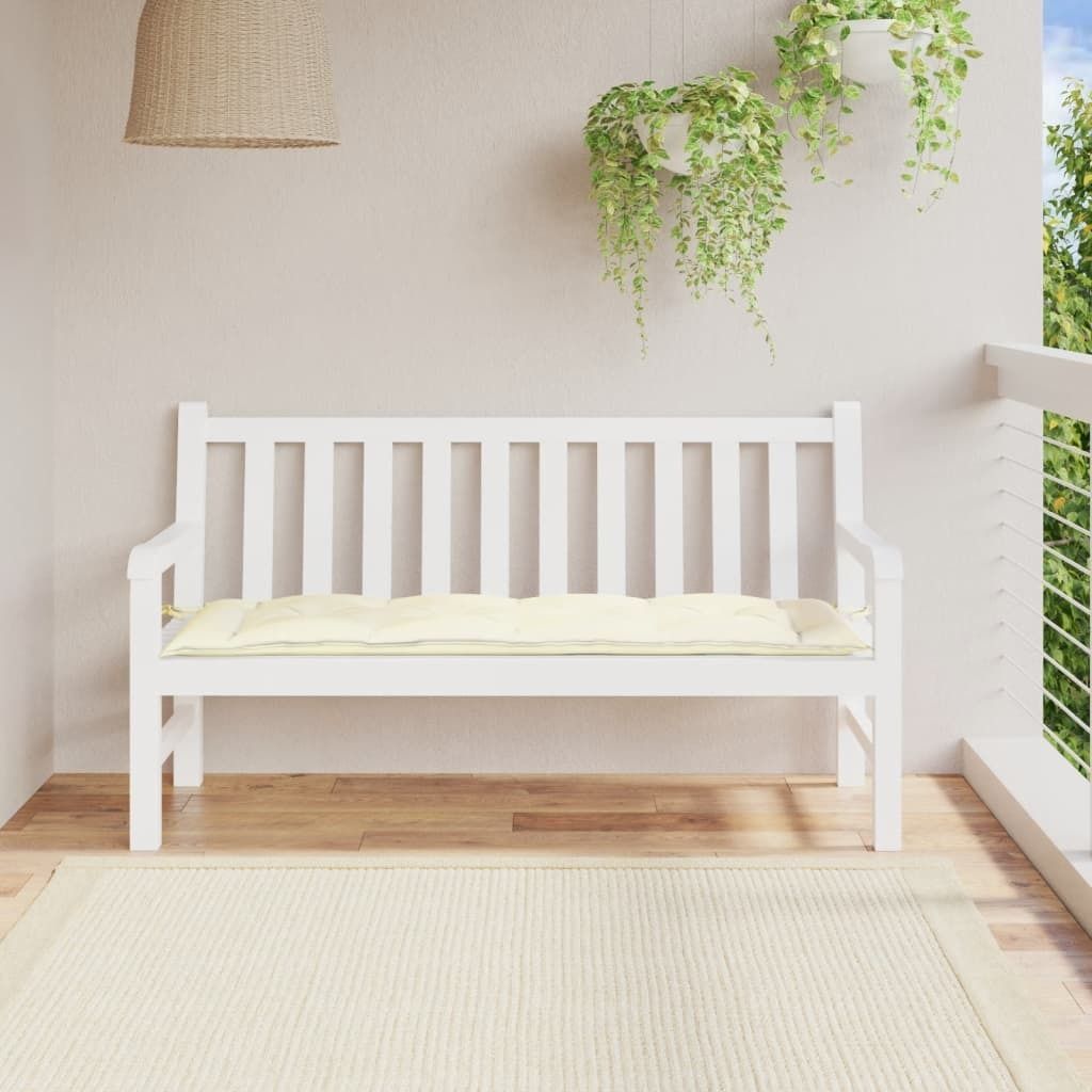 "SPRING SALE"Gartenbank-Auflage - Sitzkissen/Polsterauflage - Cremeweiß 150x50x7 cm Oxford-Gewebe GermanyMöbel 84264 - Gartenmöbelauflagen